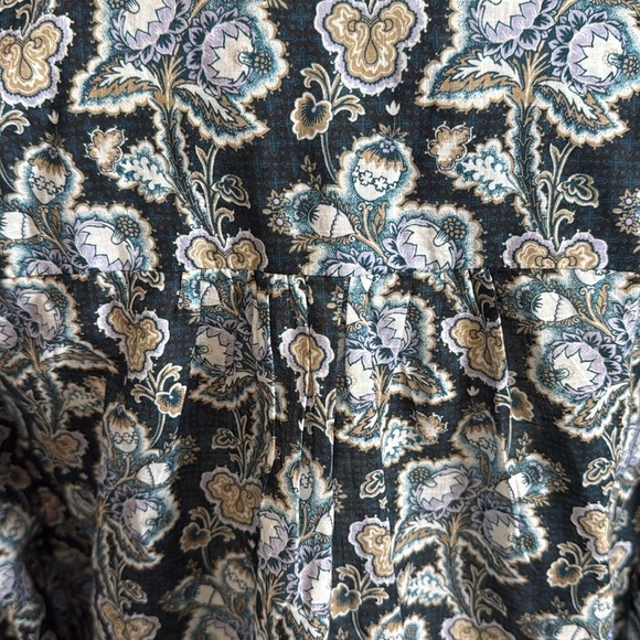 NWT!!  Anthropologie - Henley Peasant Blouse - Medium - Blue/Tan/Purple - Picture 6 of 11